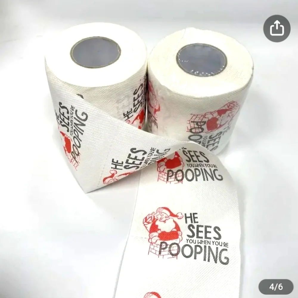 3 Rolls of Santa Claus Funny Toilet Paper